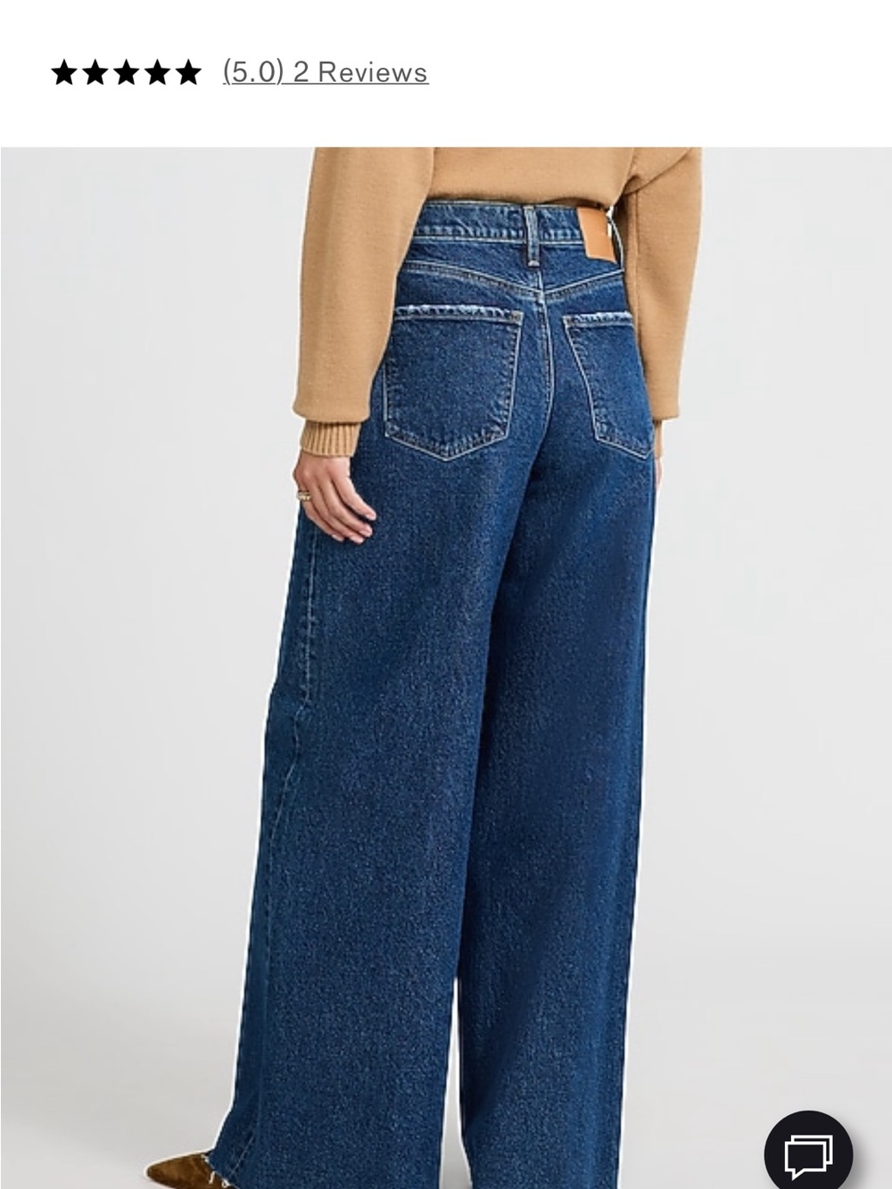Express Wide-Leg High-Rise Jeans in Dark Blue Denim